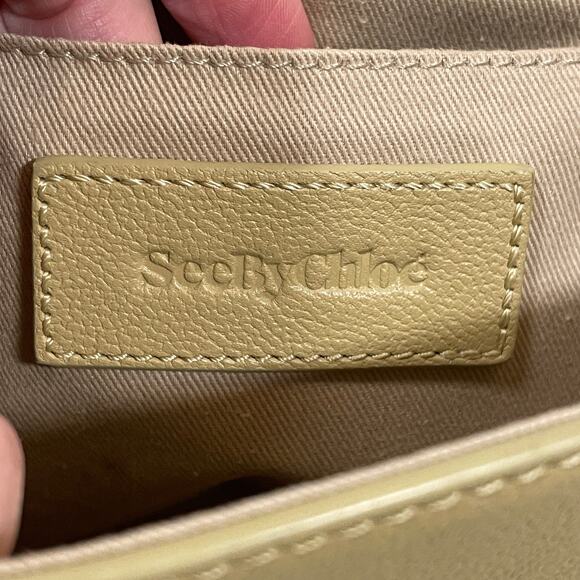 See by Chloe Mara Cross-Body Handbag Light Green Leather Suede Saddle Bag - Picture 12 of 16